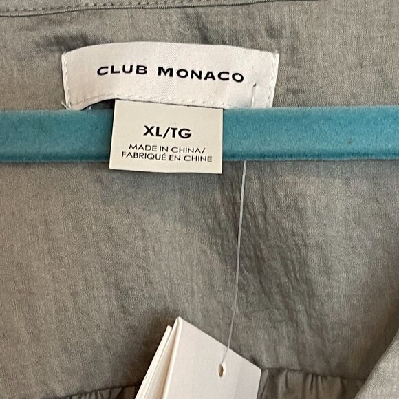 NWT Club Monaco Ruffle SLV Button Chemise in Sage - Picture 11 of 11